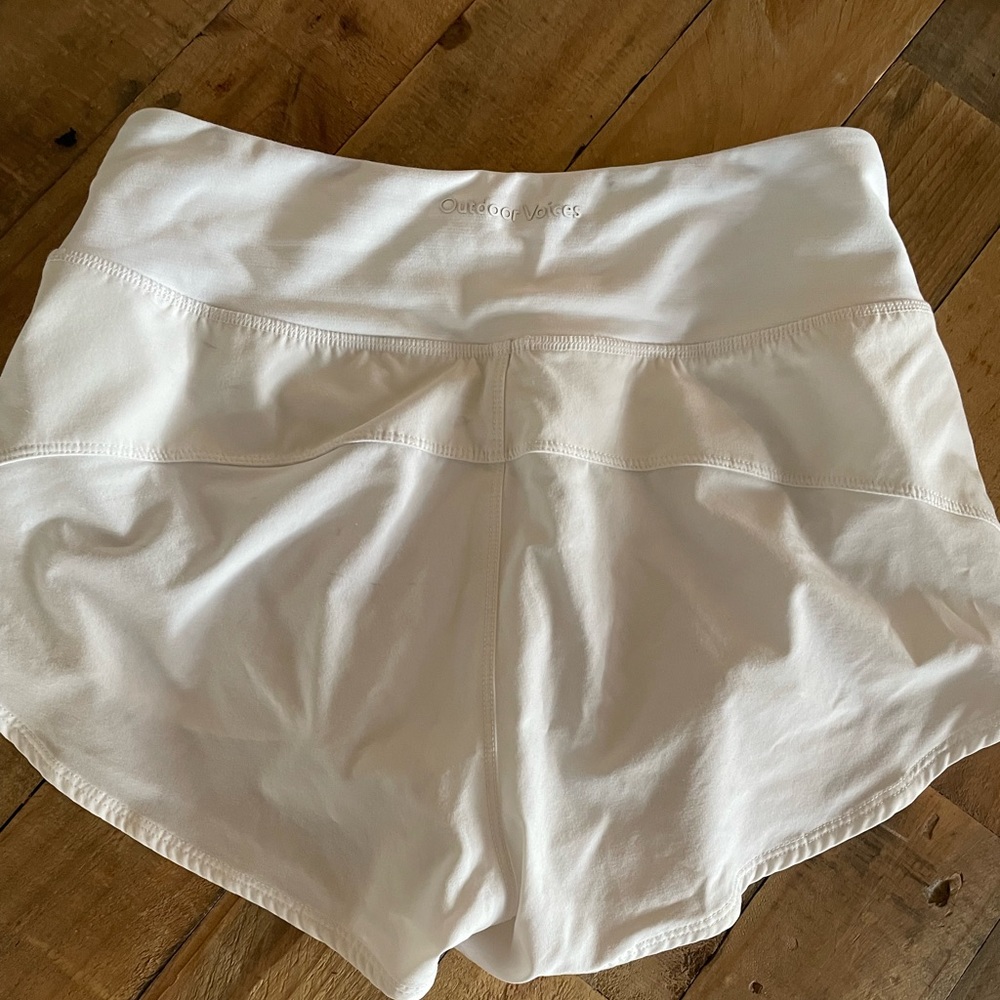 white Outdoor Voices Hudson shorts
